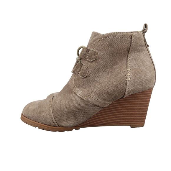 Rampage Shoes Womens 7.5 Booties Wedge Fashion Classic Comfort Chukka Lace Up - Picture 4 of 13